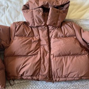 LULULEMON WUNDERPUFF SUPER CROPPED BROWN SIZE 10